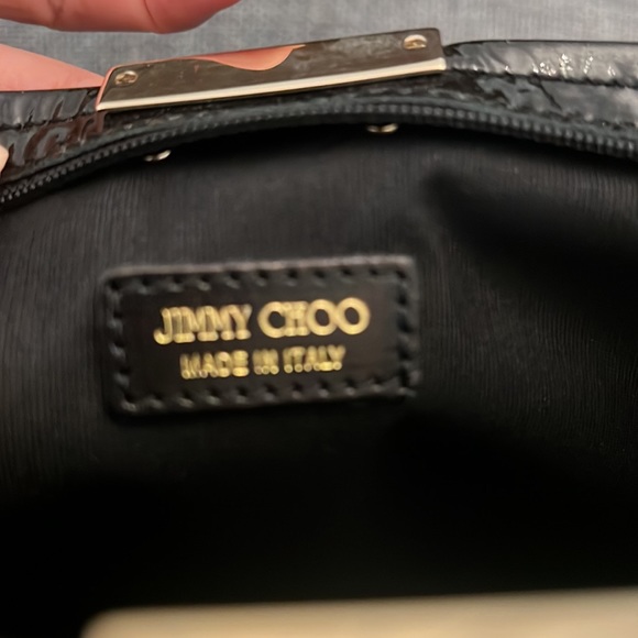 Patent leather black jimmy choo clutch. No rips or abrasions to leather - Picture 2 of 5